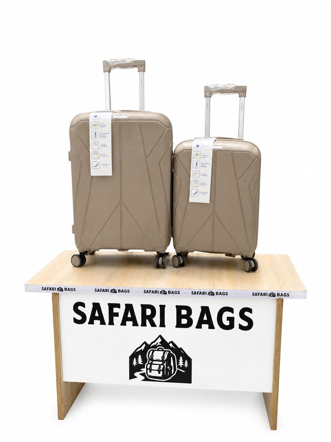 طقم حقيبتي سفر بريميوم من Safari Bags، أسود